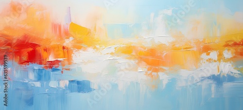 Abstract colorful artistic background, brushstrokes of textured oil paint. © Vadim