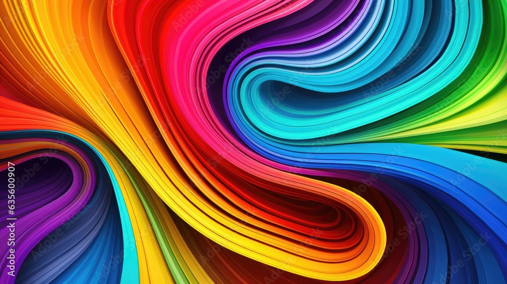 Multicolored swirl of lines