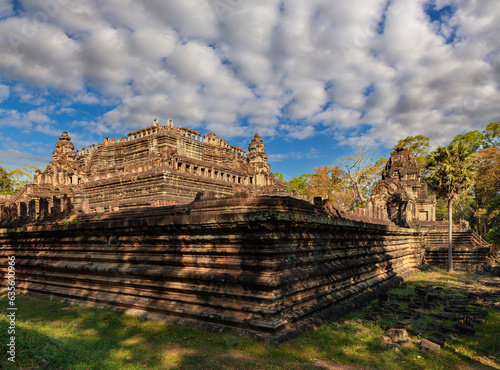 Phimeanakas temple at Angkor, Cambodia, is a Hindu temple from the 10th century, in shape of three tier pyramid as a Hindu temple. 