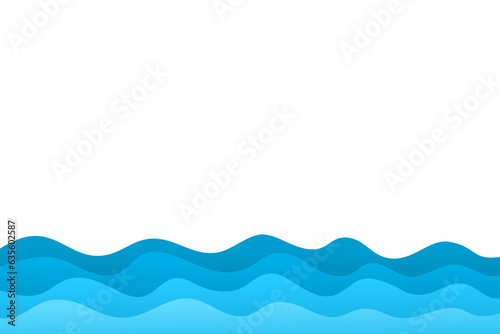 Blue Wave Water Wavy Element Vector Transparent Background. Liquid Flow Shape Curve Border Frame Wallpaper Presentation Education Business Design Ocean Sea Summer Layers Overlap Gradient Color