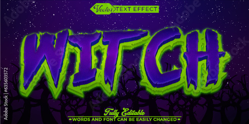 Horror Witch Vector Editable Text Effect Template
