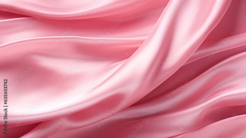 Fototapeta premium Waves of pink satin fabric