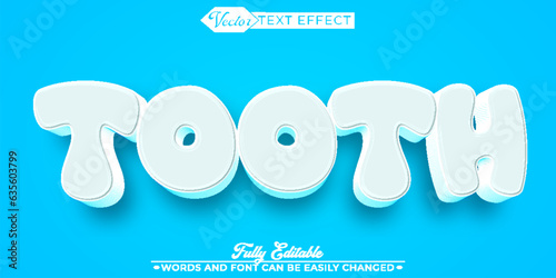 Cartoon White Tooth Editable Text Effect Template