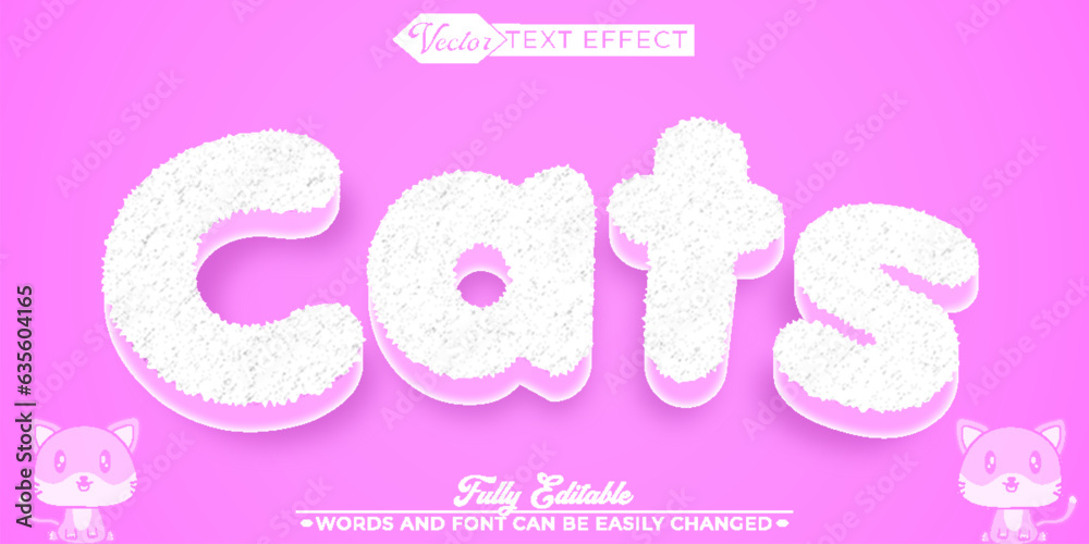 Cartoon Cats Vector Editable Text Effect Template
