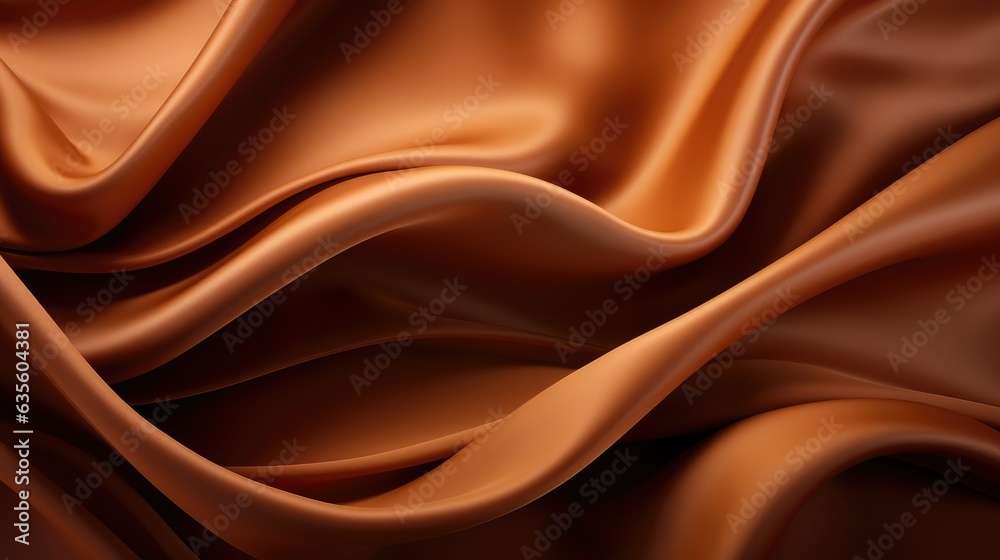Waves of brown satin fabric Waves of brown satin fabric