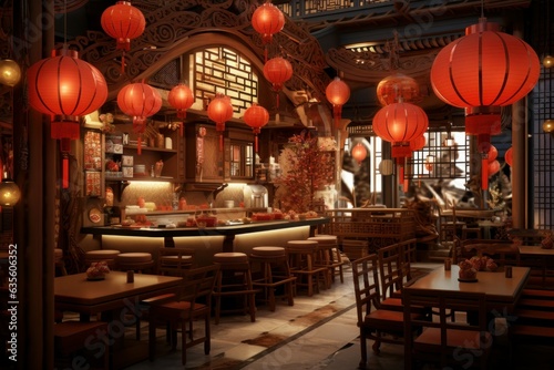 Authentic Asian restaurant. Generate Ai © juliars