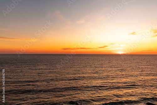 sunset on the beach on Cochoa beach  Vina del Mar  Valparaiso  Chile