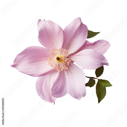 Pink clematis with transparent background photo