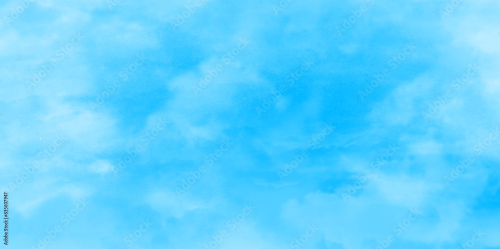 Bright and shinny cloudy sky blue watercolor background, Grunge style blue background with white clouds for any wallpaper and decoration and design. Bright and shinny cloudy sky blue watercolor background, Grunge style blue background with white clouds for any wallpaper and decoration and design.