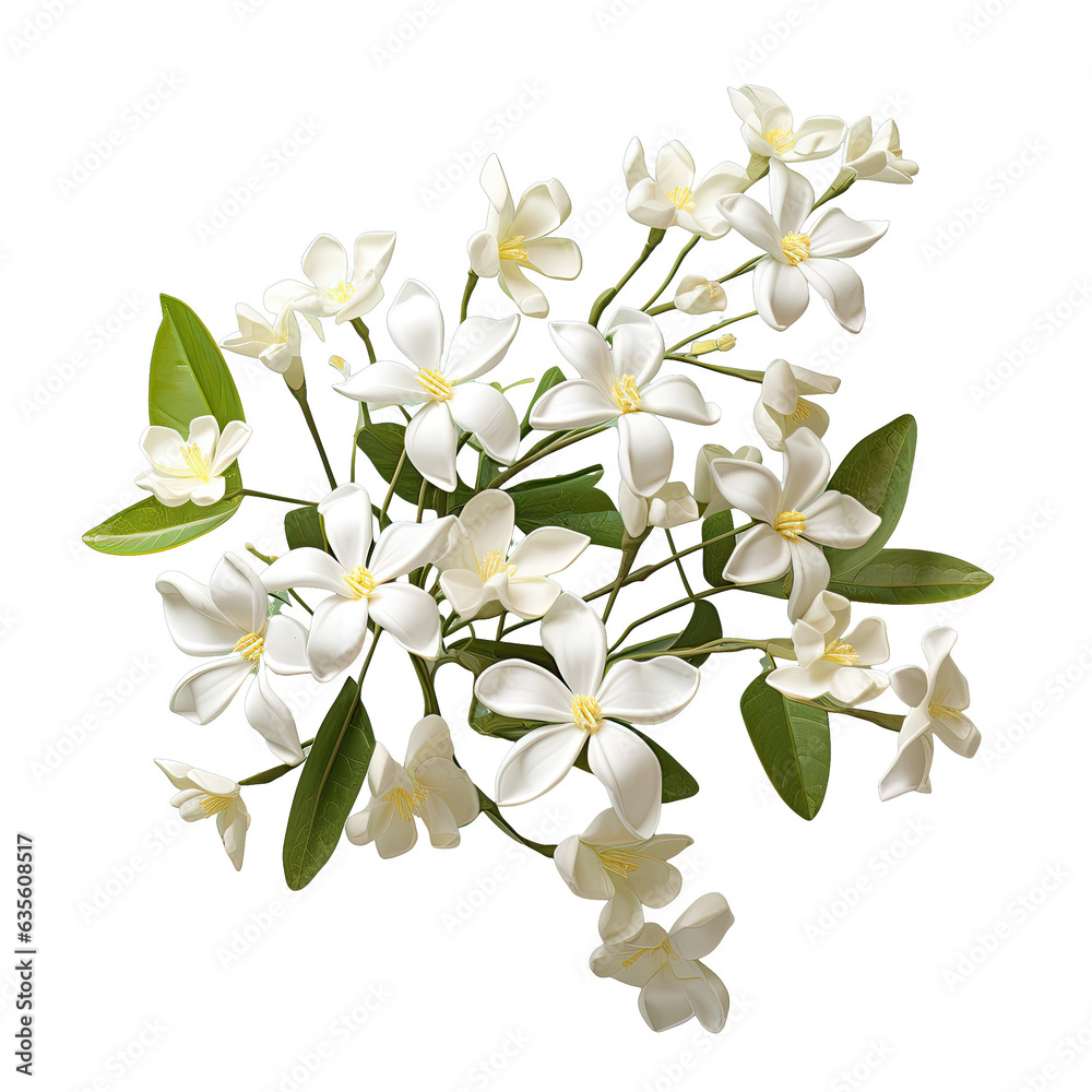 Obraz premium transparent background with jasmine blossoms