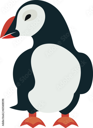 Atlantic puffin bird logo template vector symbol , Seabird simple style stock vector image, Fratercula Arctica flat stock vector clip art