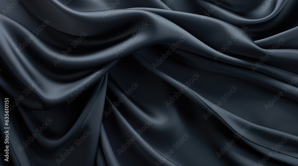 Obraz premium Waves of charcoal satin fabric