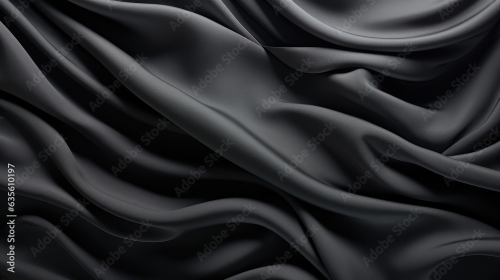 Waves of charcoal satin fabric Waves of charcoal satin fabric