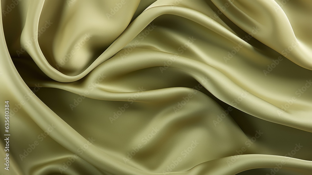 Fototapeta premium Waves of khaki satin fabric