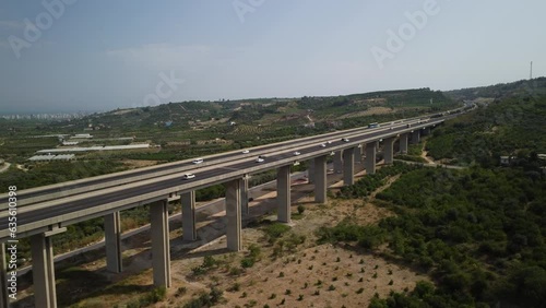 4K Aerial Drone view Mersin Viaduct.Turkey. photo