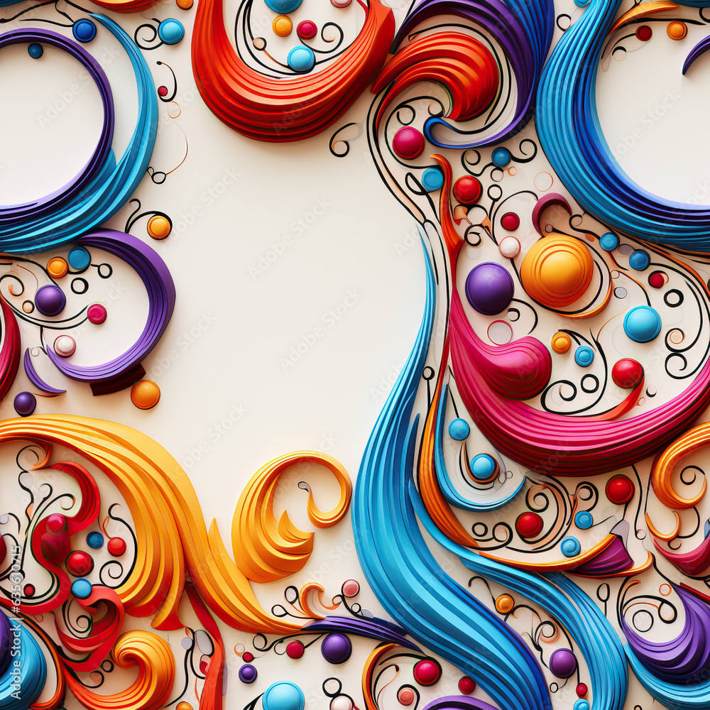 Obraz premium Funky doodles psychedelic repeat pattern