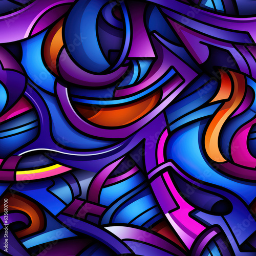 Funky doodles psychedelic repeat pattern