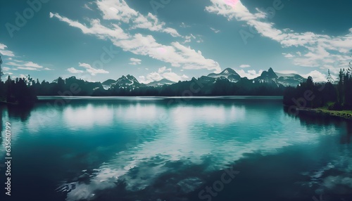 lake and mountains