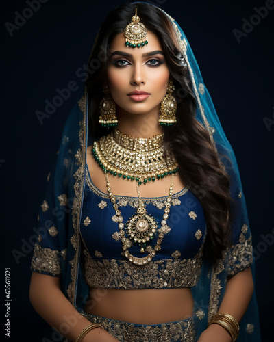 beautiful Indian woman in traditional saree attire