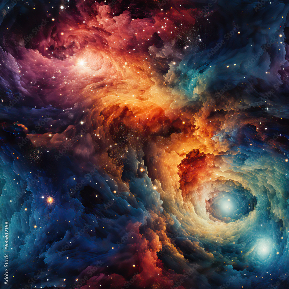 Galaxy space colorful cosmos repeat pattern