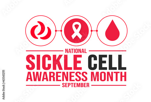 September is National Sickle Cell Awareness Month background template. Holiday concept. background, banner, placard, card, and poster design template with text inscription and standard color. vector 