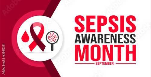 September is Sepsis Awareness Month background template. Holiday concept. background, banner, placard, card, and poster design template with text inscription and standard color. vector illustration.