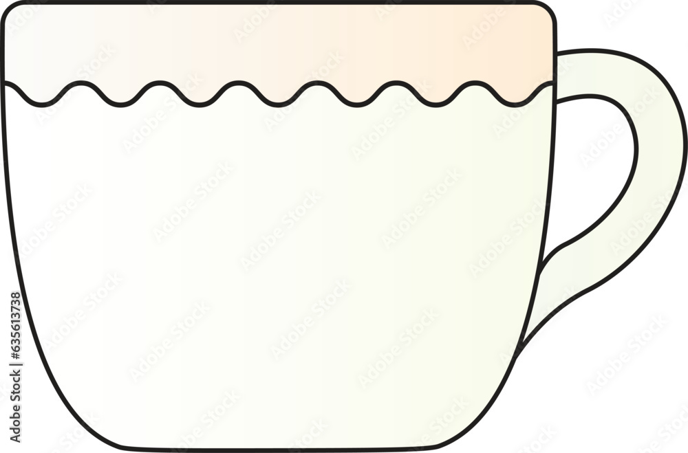 A beautiful and lovely designed yellow cup texture vector on white background A beautiful and lovely designed yellow cup texture vector on white background