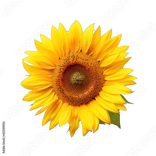 Sunflower cutout isolated against white transparent background 