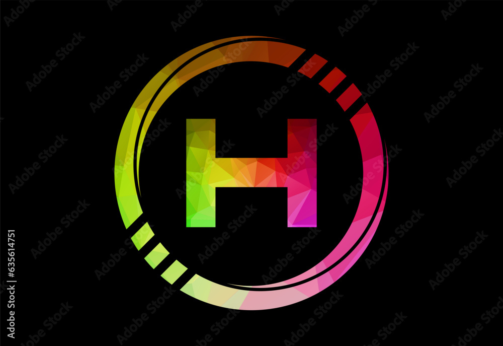 Low poly in a circle with monogram letter. Free Vector Low poly in a circle with monogram letter. Free Vector
