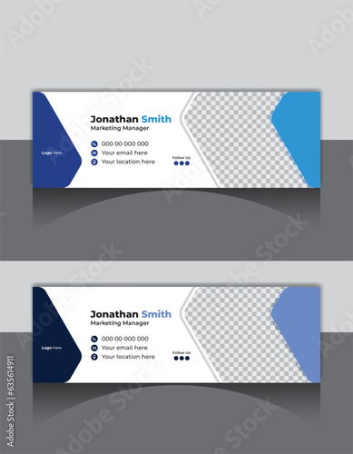 Vector medical email signature or email footer template and social media advertising