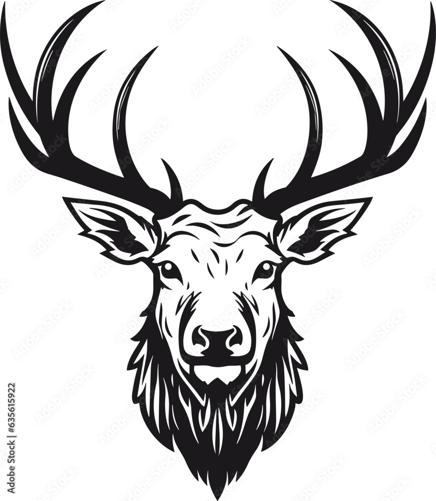 Naklejka premium Deer logo design for poster or t shart design background