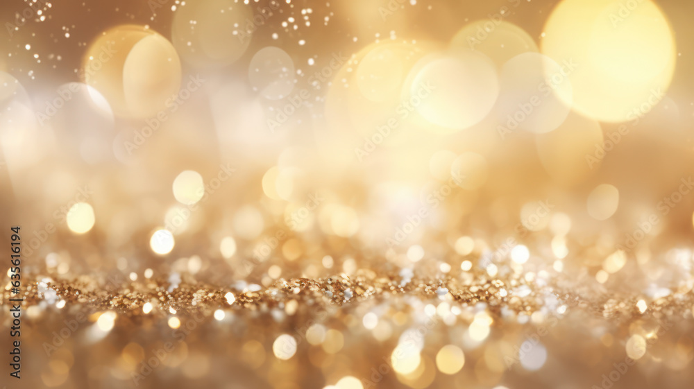 Gold and White Out of Focus Background with Glitter Lights Gold and White Out of Focus Background with Glitter Lights