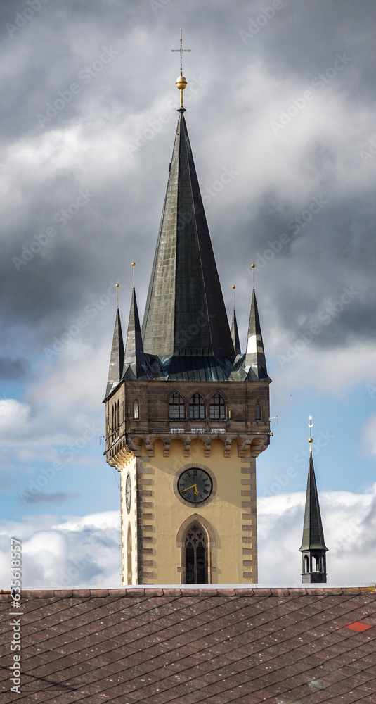 church steeple and clouds