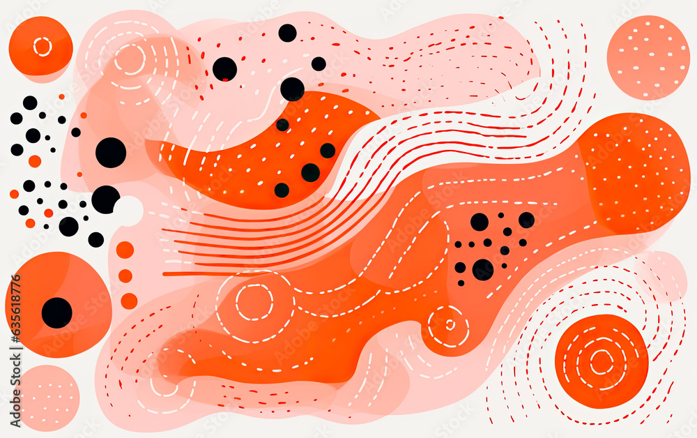 Fototapeta premium Risograph art with Retro colors and shapes for backgrounds, wall papers and prints.