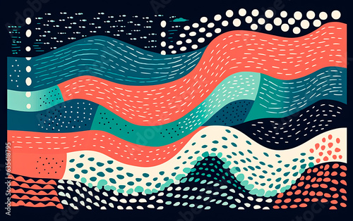 Risograph art with Retro colors and shapes for backgrounds, wall papers and prints.