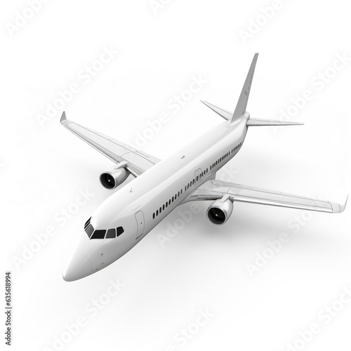 Airplane Flying Against Pure White