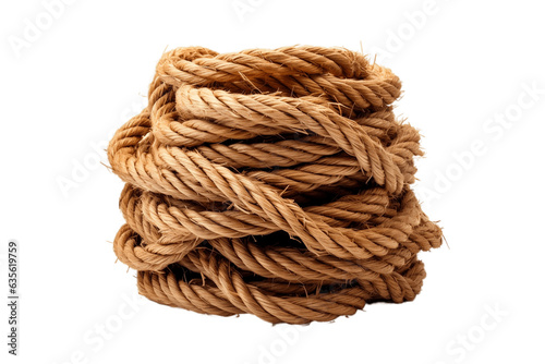 A Stack of Rope on a Transparent Background. AI