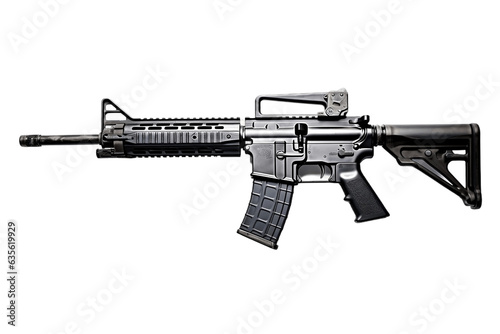 M16 Rifle on Transparent Background. AI photo