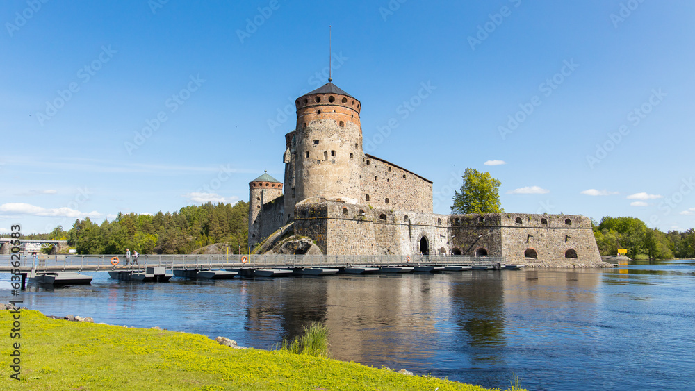 The castle Olavinlinna as landmark of the town Savonlinna in Finland The castle Olavinlinna as landmark of the town Savonlinna in Finland