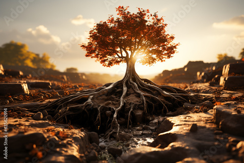 tree at sunset