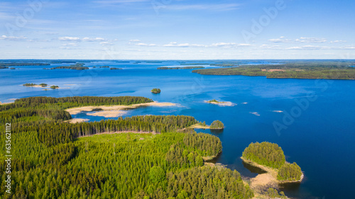 Fotografie Finnish lake district landscape panoramic view