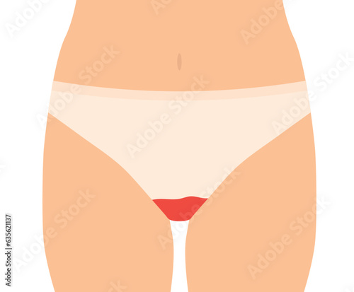 menstrual blood on panties - vector illustration