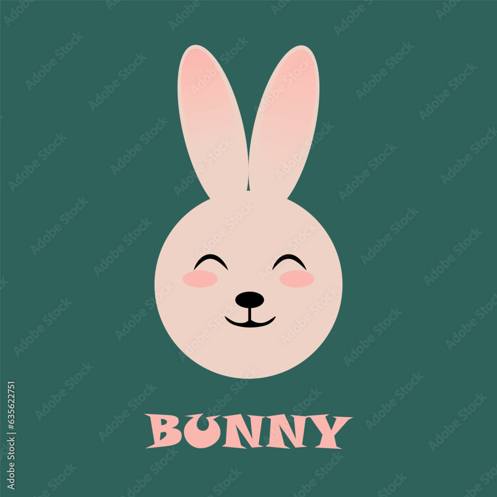 Funny cute bunny in cartoon style. Vector print with lion. Perfect for baby clothes, poster, baby shower card. Vector illustration Funny cute bunny in cartoon style. Vector print with lion. Perfect for baby clothes, poster, baby shower card. Vector illustration