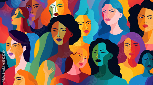 Diverse community coming together in unity and togetherness. Colorful illustration of diversity, inclusion, equality, and representation. Beauty of a multicultural, multiracial society 