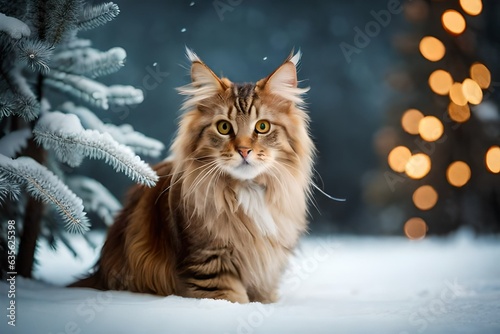 cat in snow