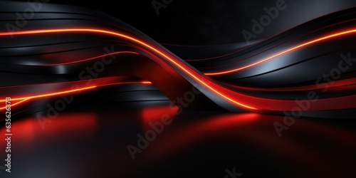 Abstract Background With Red Lines On Dark Background