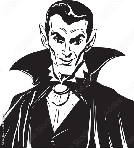 Dracula head, Scary Dracula, Vampire, Halloween Dracula, Vector illustration, SVG