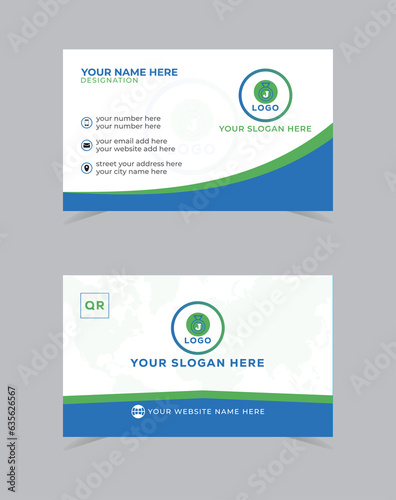 modern Business card design set template for company corporate style. simple colours and simple design. Vector illustration.