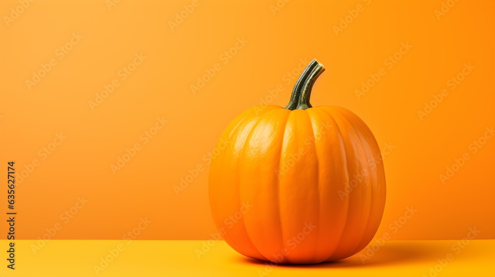 Pumpkin in front of an orange Background with Copy Space
Pumpkin in front of an orange Background with Copy Space