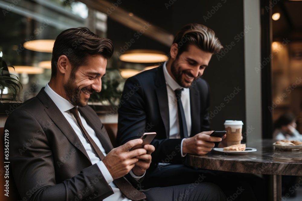 Good Looking Man Scrolling On His Phone After Work ai generated